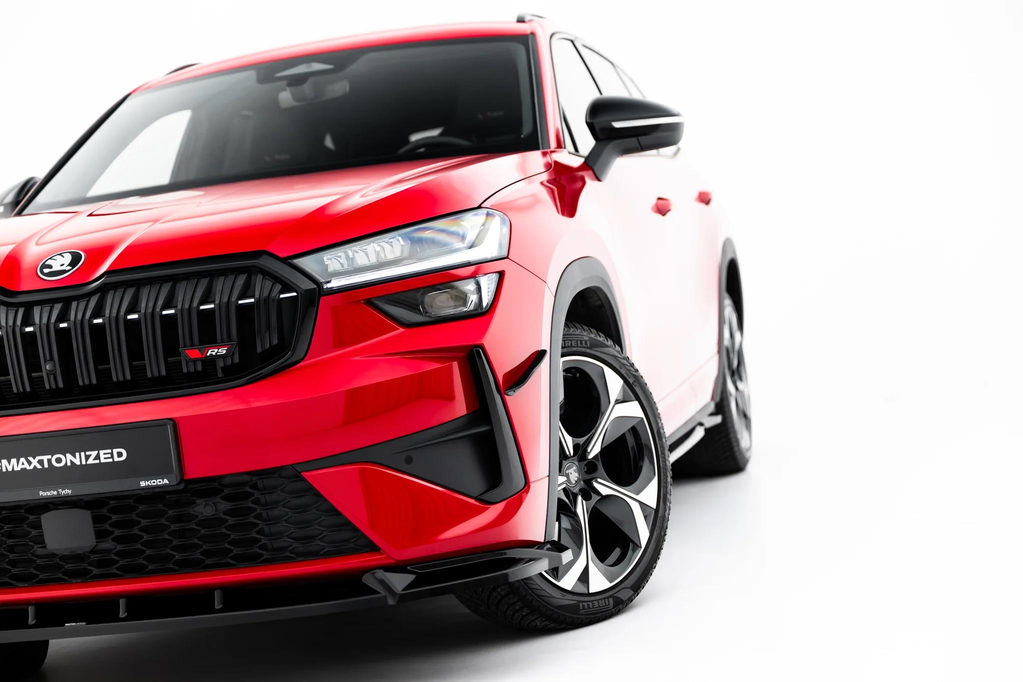 Stoßstangen Flaps Wings vorne Canards passend für Skoda Kodiaq RS Mk2 schwarz matt