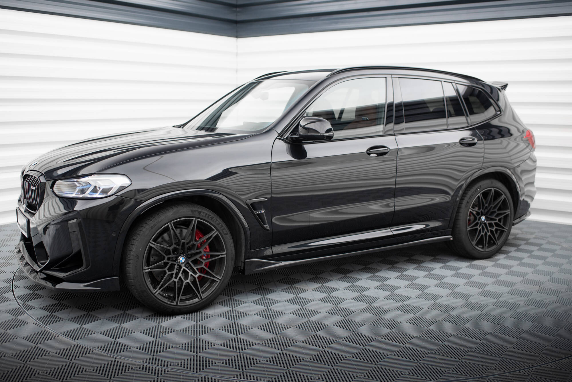 Street+ Seitenschweller Leisten passend für BMW X3 M F97 / F97 FL schwarz Hochglanz