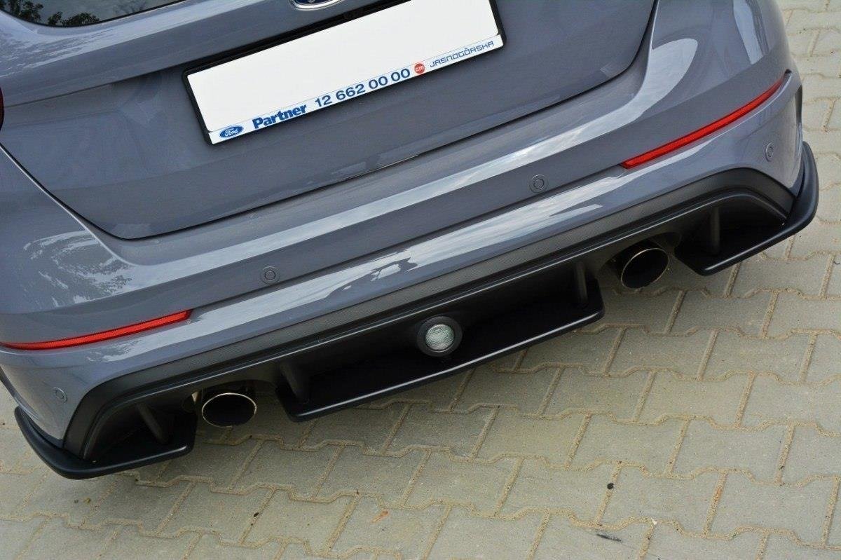Heck Ansatz Flaps Diffusor für Ford Focus RS Mk3 schwarz Hochglanz