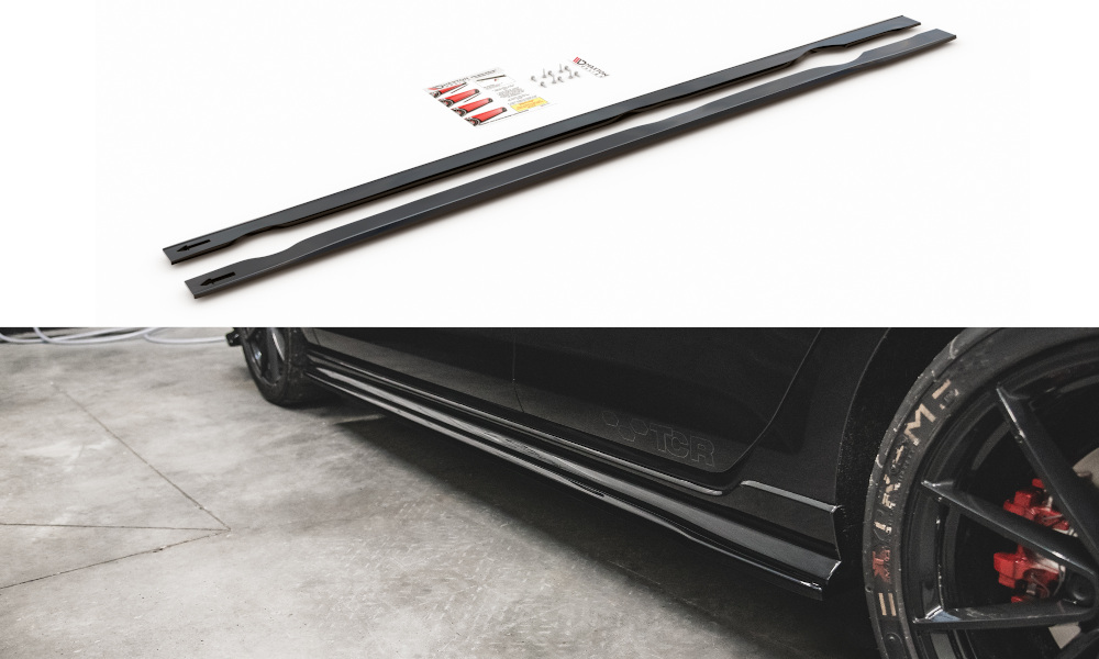 Seitenschweller Ansatz für VW Golf GTI TCR Mk7 schwarz Hochglanz