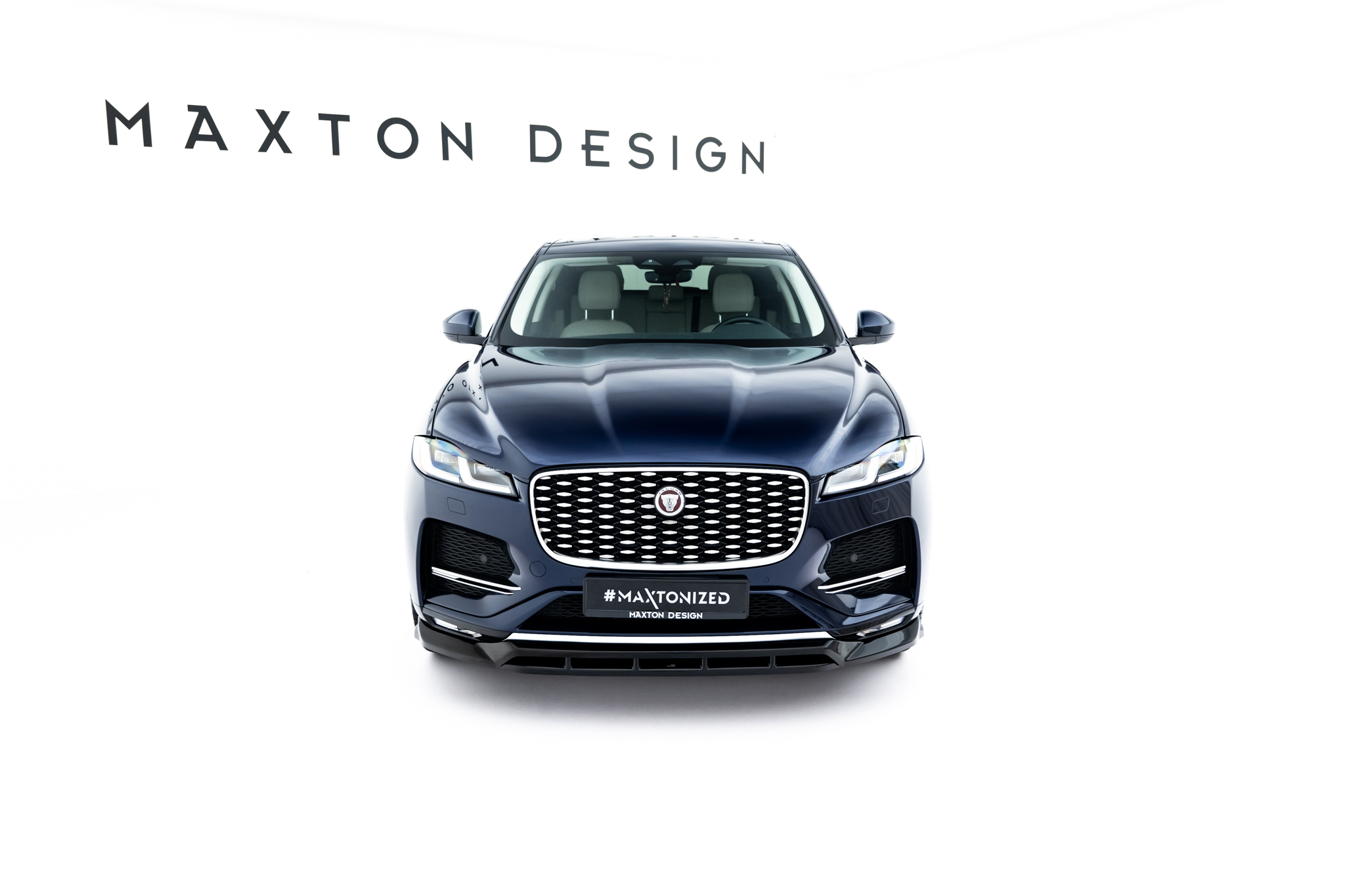 Street+ Spoilerlippe Front Ansatz passend für Jaguar F-Pace R-Sport Mk1 FL schwarz Hochglanz