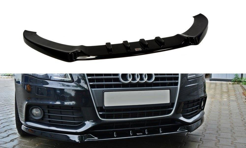 Street+ Spoilerlippe Front Ansatz V.1 passend für Audi A4 Limousine / Avant B8 schwarz Hochglanz