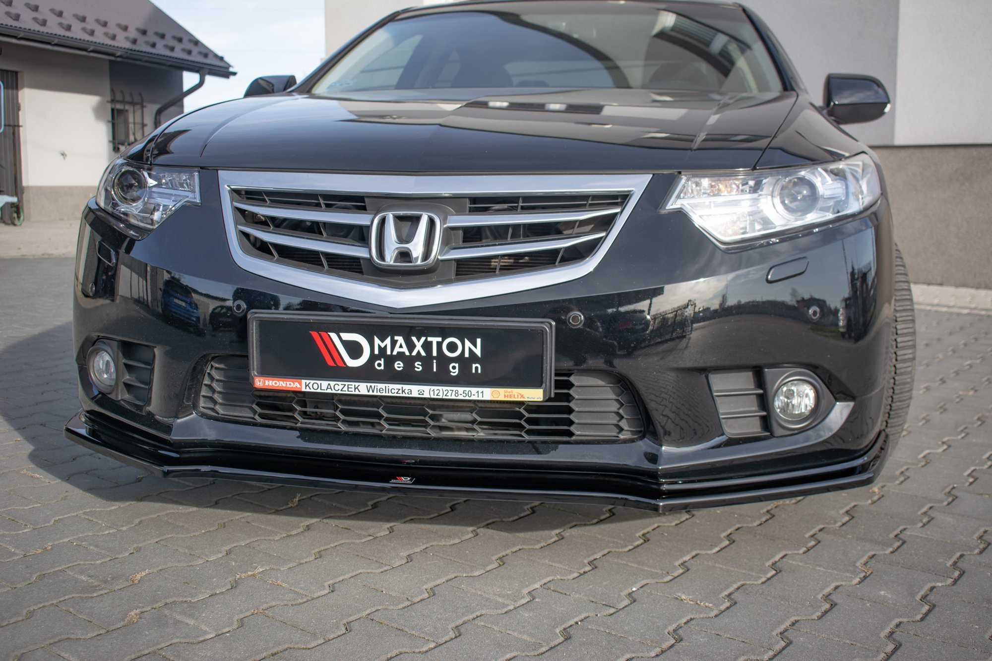 Front Ansatz für Honda Accord VIII CU Series Facelift schwarz matt