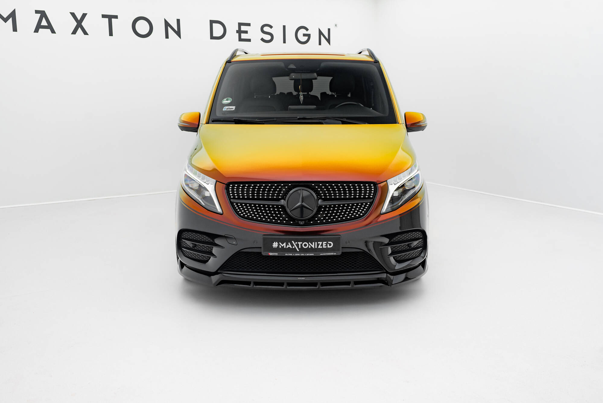 Street+ Spoilerlippe Front Ansatz V.6 passend für Mercedes V-Klasse AMG-Line W447 FL schwarz Hochglanz