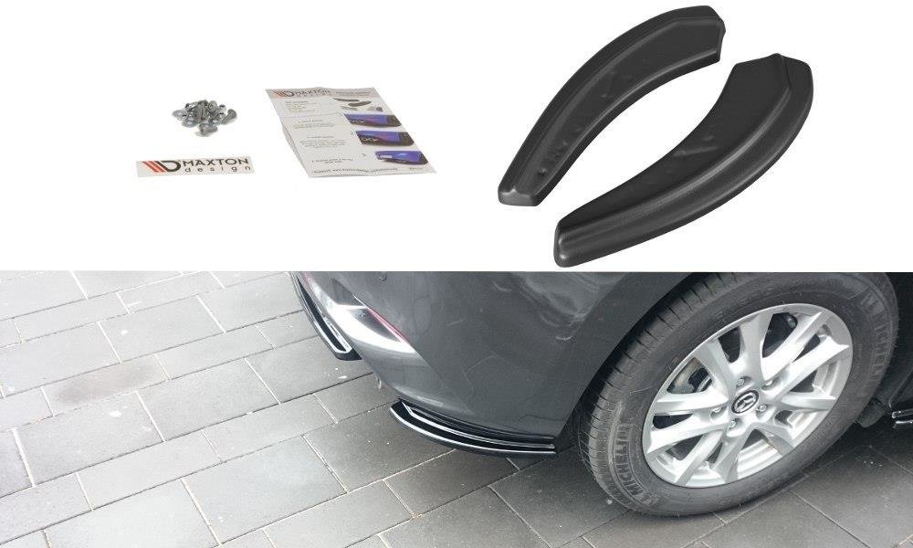 Heck Ansatz Flaps Diffusor für Mazda 3 BN Mk3 Facelift schwarz Hochglanz