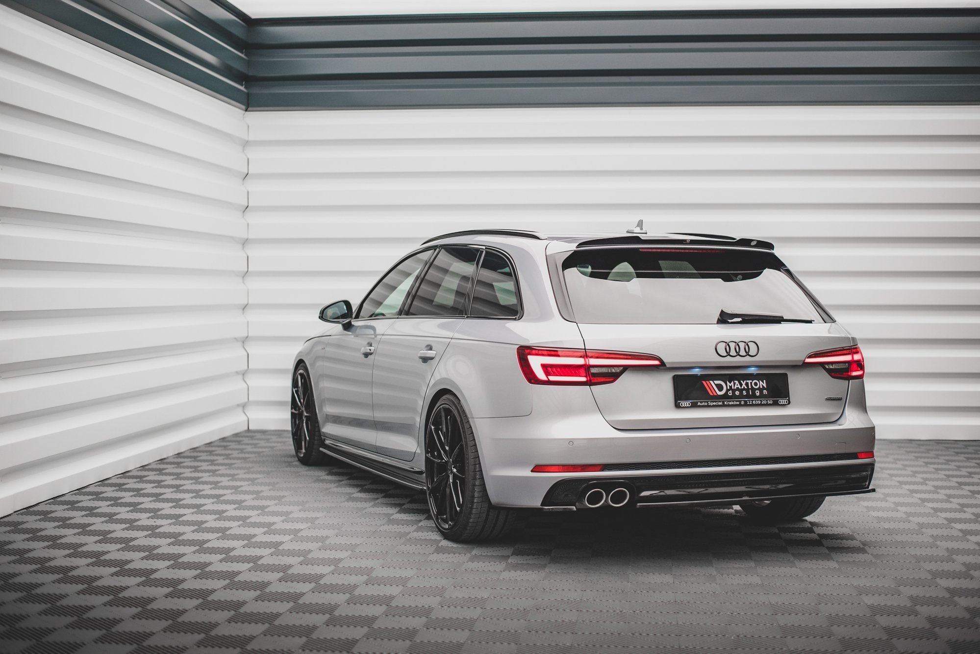 Heck Spoiler Aufsatz Abrisskante V.2 passend für Audi S4 / A4 S-Line Avant B9 schwarz Hochglanz