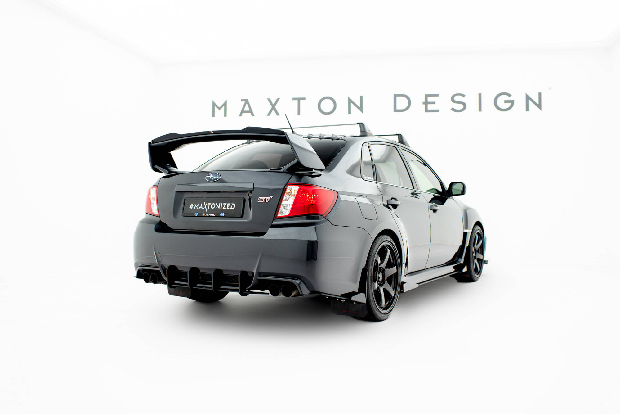 Street Pro Heck Ansatz Flaps passend für Ford Subaru Impreza WRX STI Mk3 FL schwarz Hochglanz