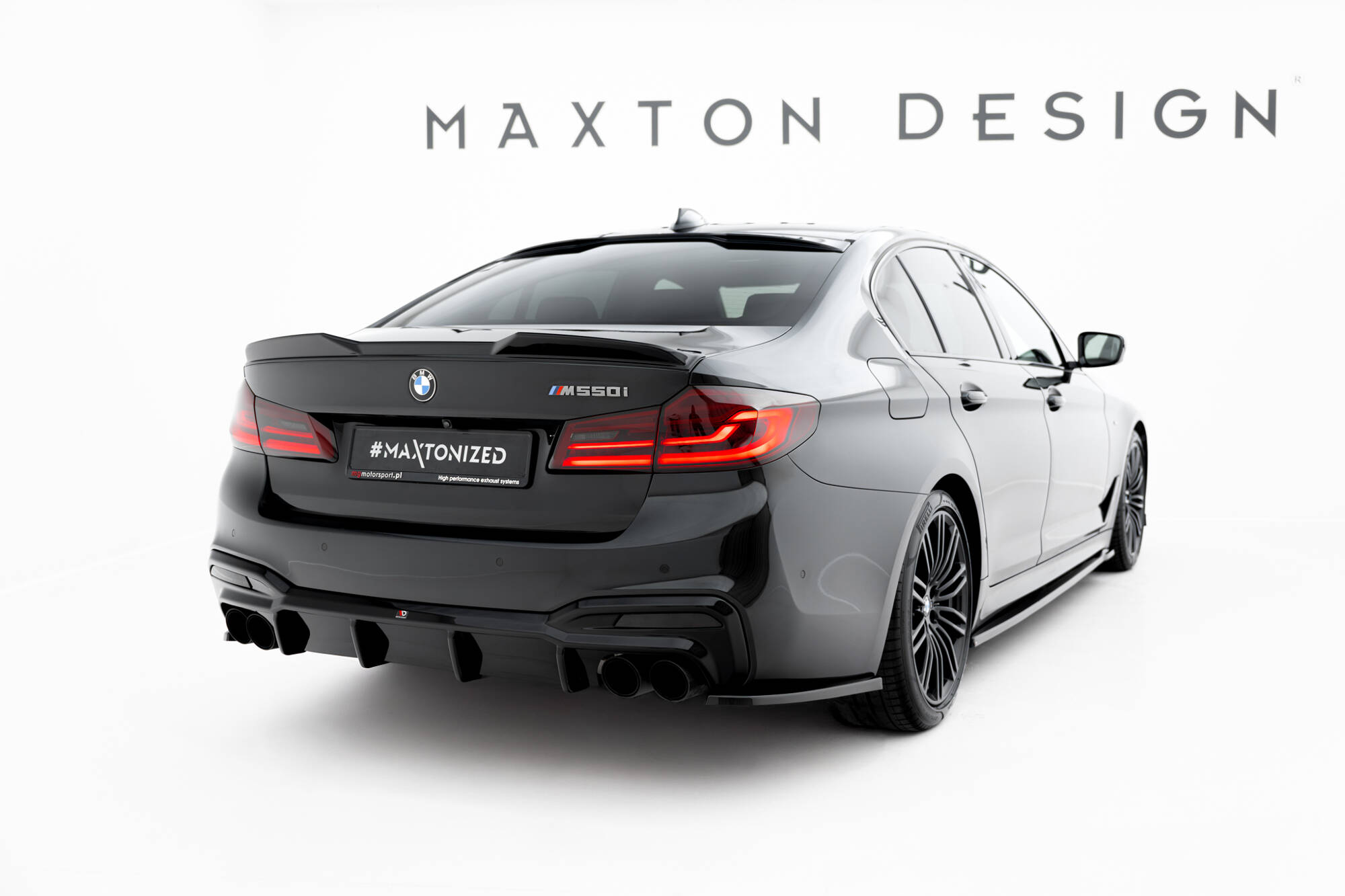 Heckscheiben Spoiler passend für BMW M550i / 5 M-Paket Limousine G30 schwarz Hochglanz