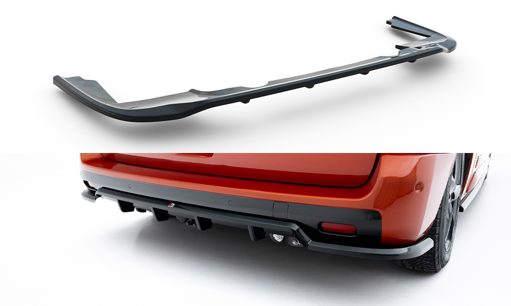 Street+ Mittlerer Diffusor RACE Heck Ansatz passend für Peugeot Partner Long Mk3 schwarz Hochglanz