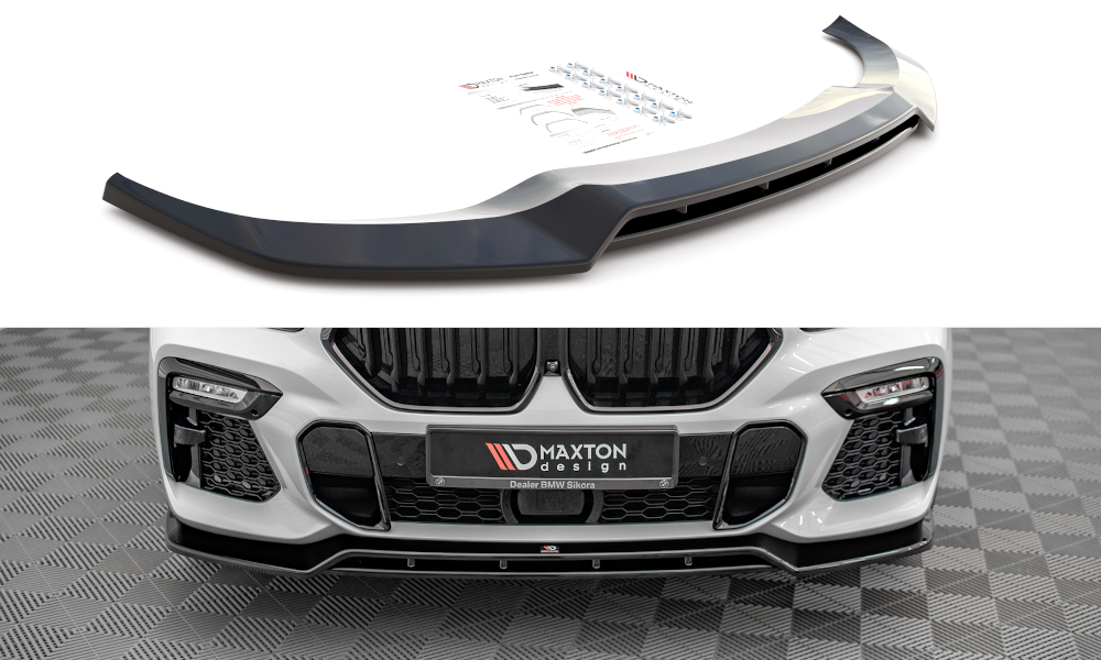 Street+ Spoilerlippe Front Ansatz V.2 passend für BMW X6 M-Paket G06 schwarz Hochglanz
