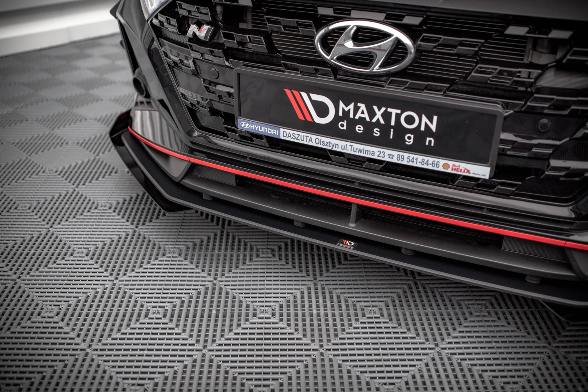 Street Pro Spoilerlippe Front Ansatz + Flaps V.1 passend für Hyundai I20 N Mk3 schwarz Hochglanz