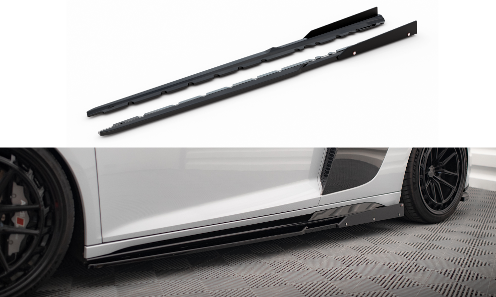Street+ Seitenschweller Leisten V.2 + Flaps passend für Audi R8 Mk2 FL