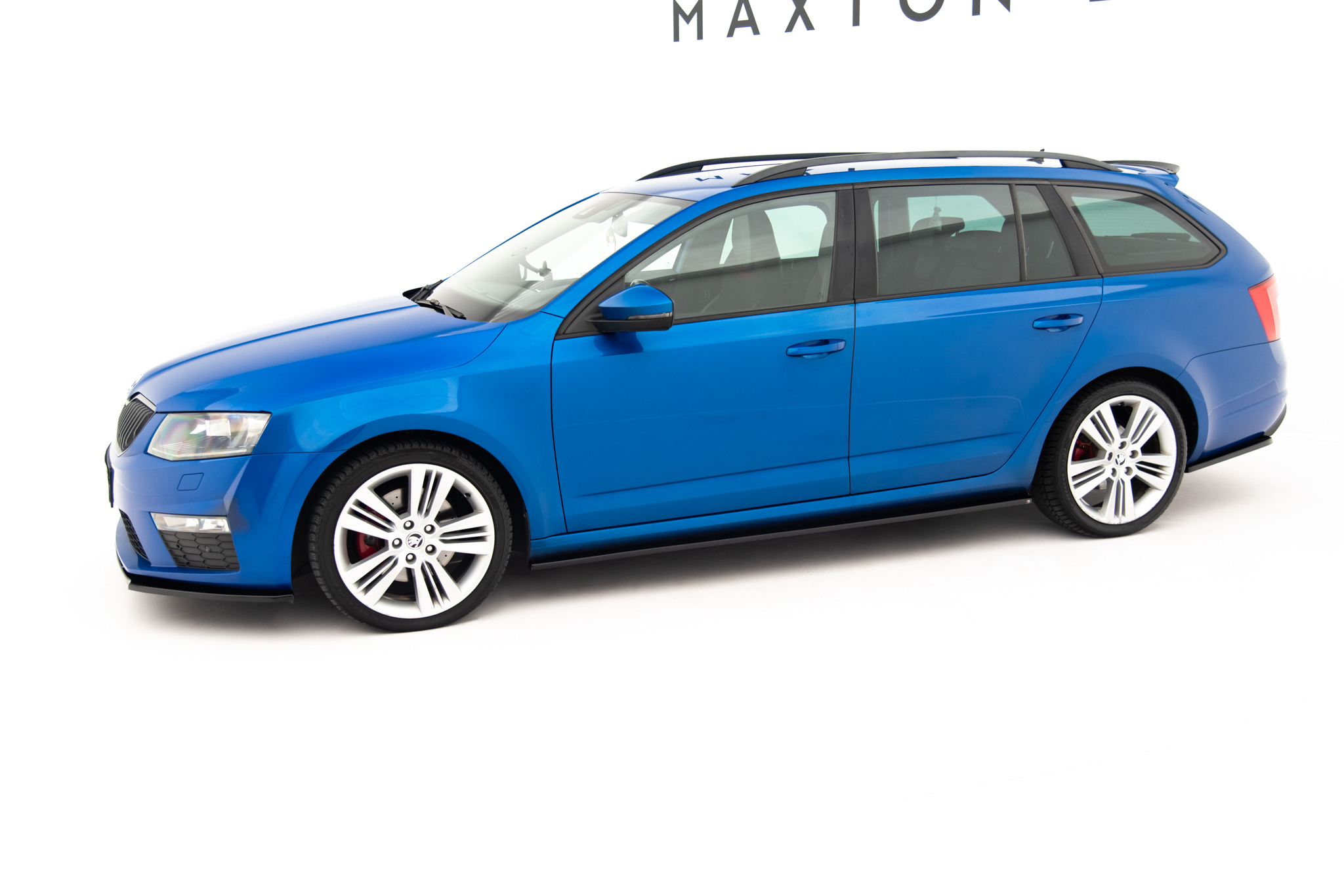 Street+ Seitenschweller Leisten passend für Skoda Octavia RS Hatchback / Combi Mk3 / Mk3 FL schwarz Hochglanz