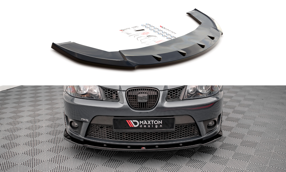 Street+ Spoilerlippe Front Ansatz V.1 passend für Seat Ibiza CUPRA Mk3 schwarz Hochglanz