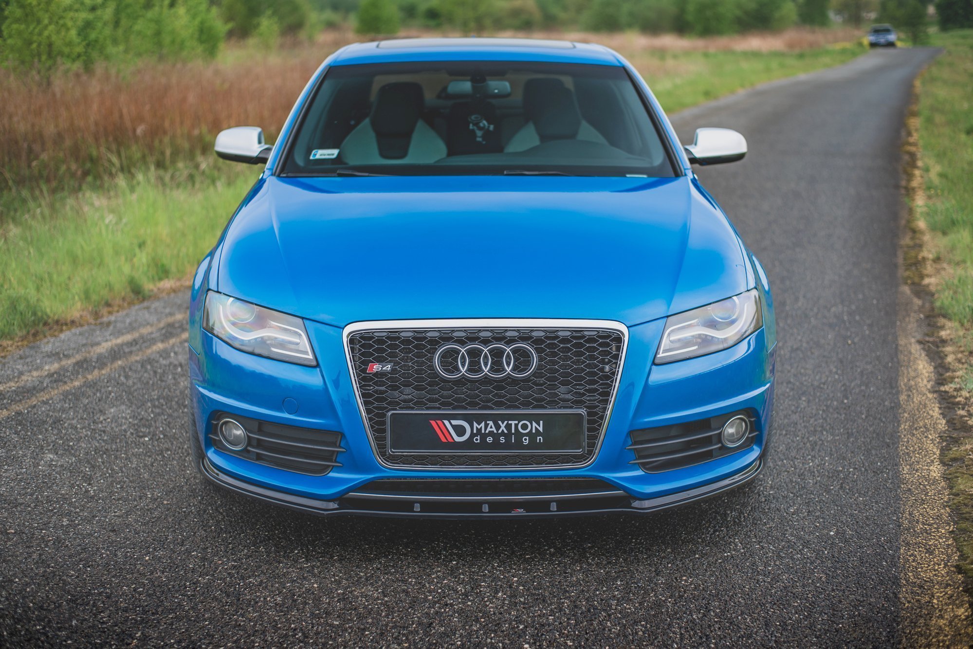 Street+ Spoilerlippe Front Ansatz V.1 passend für Audi S4 / A4 S-Line B8 schwarz Hochglanz