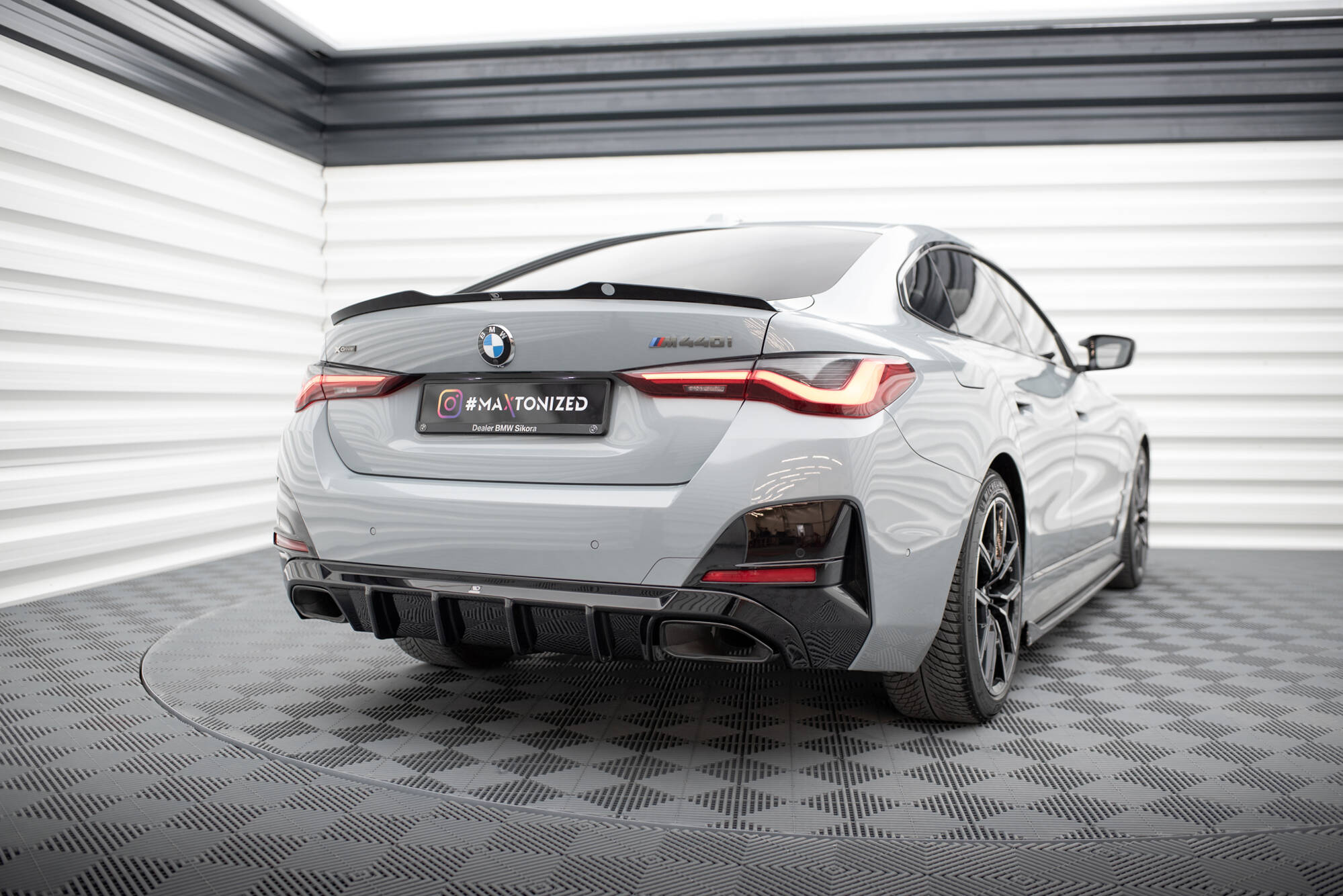 Street+ Heck Ansatz Diffusor passend für BMW M440i Gran Coupe G26 schwarz Hochglanz