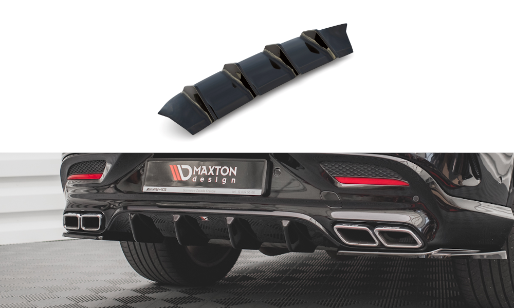 Street+ Heck Ansatz Diffusor passend für Mercedes GLE Coupe 63 AMG C292 schwarz Hochglanz