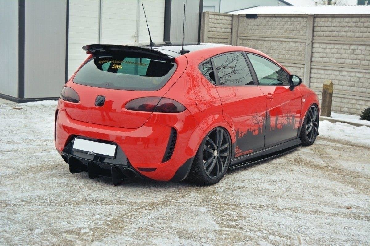 Spoiler CAP für Seat Leon MS Design Mk2 schwarz Hochglanz