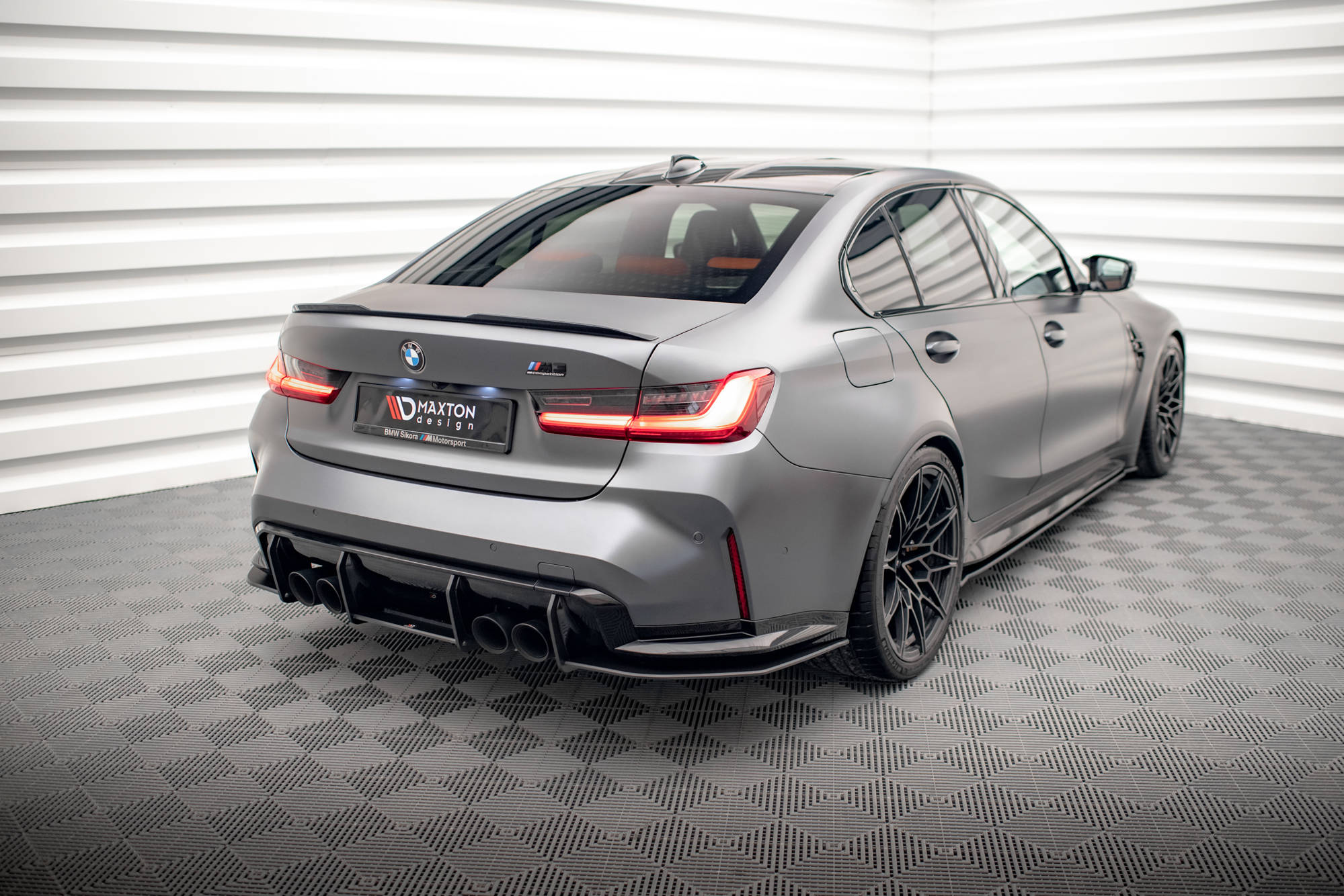 Street Pro Heckschürze Heck Ansatz Diffusor passend für BMW M3 G80 rot