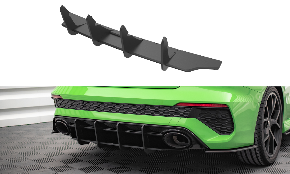 Street Pro Heckschürze Heck Ansatz Diffusor passend für Audi RS3 Limousine 8Y rot