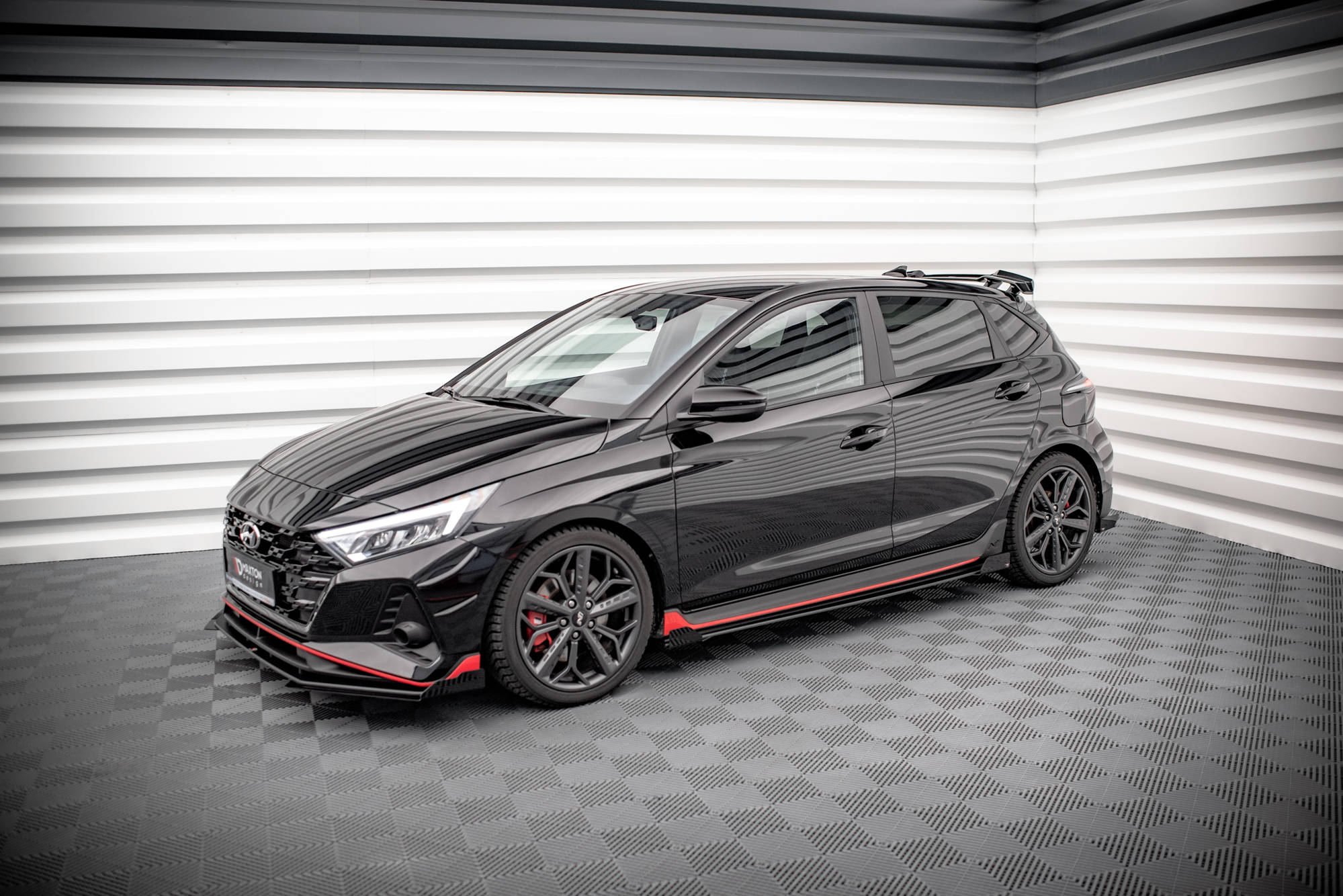 Street Pro Seitenschweller Leisten + Flaps passend für Hyundai I20 N Mk3 schwarz Hochglanz
