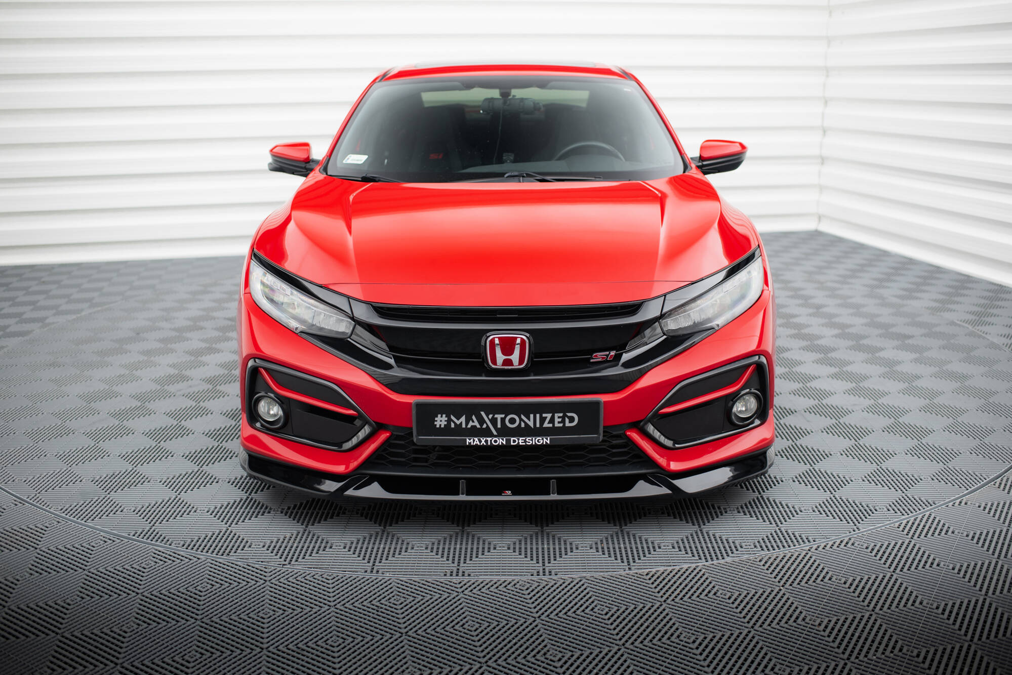 Street+ Spoilerlippe Front Ansatz passend für Honda Civic SI Mk10 schwarz Hochglanz