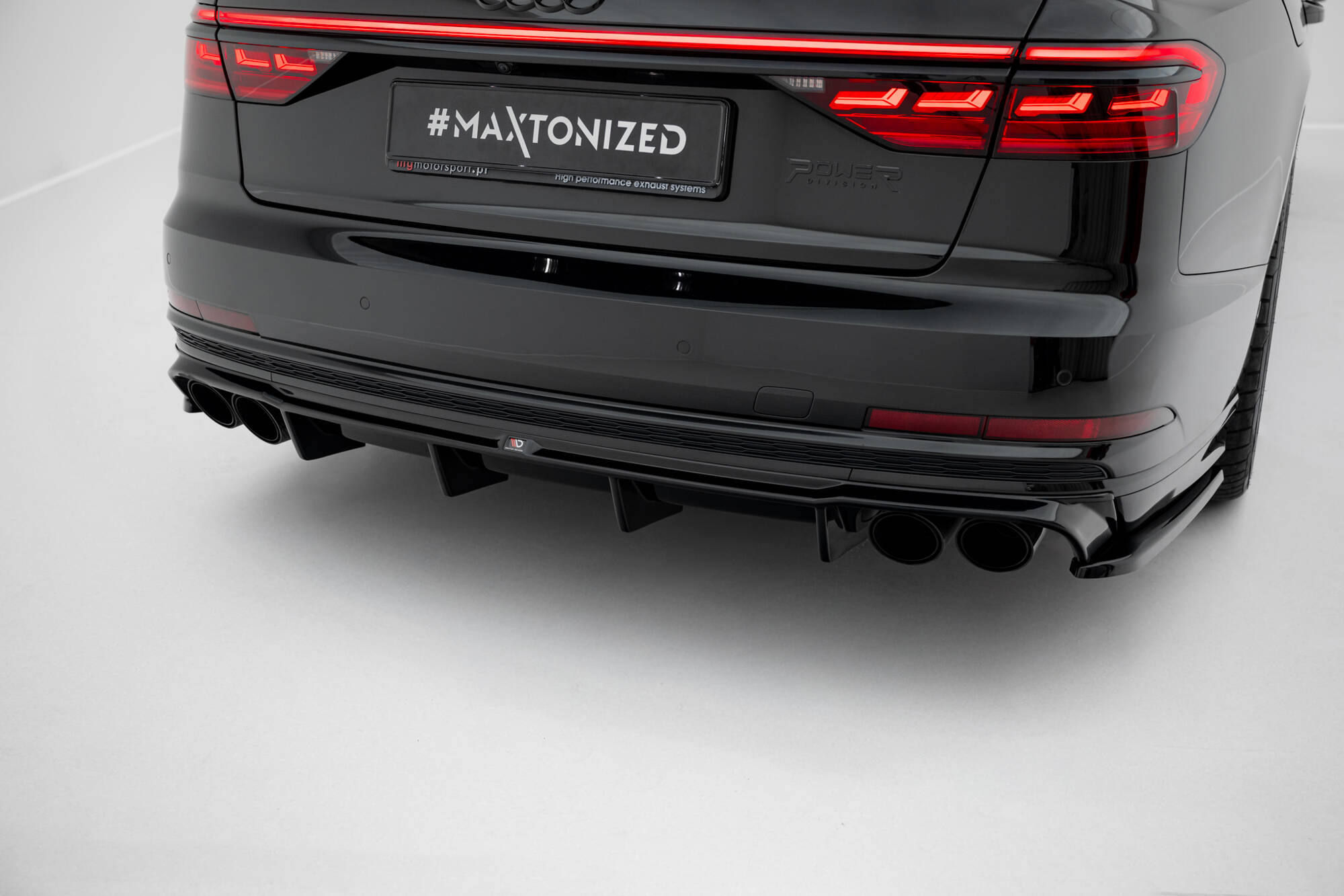 Street+ Heck Ansatz Diffusor passend für Audi S8 D5 schwarz Hochglanz