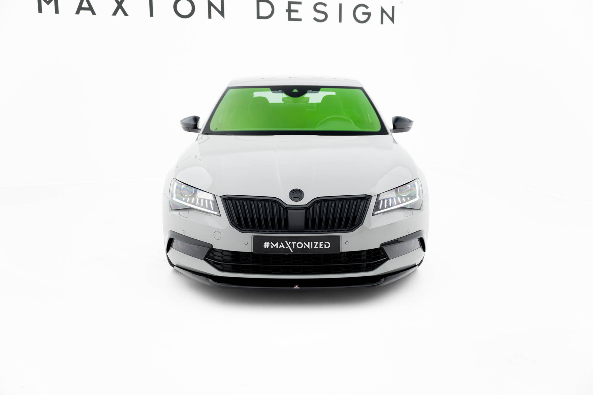 Street+ Spoilerlippe Front Ansatz V.1 passend für Skoda Superb Liftback / Combi Mk3 schwarz Hochglanz