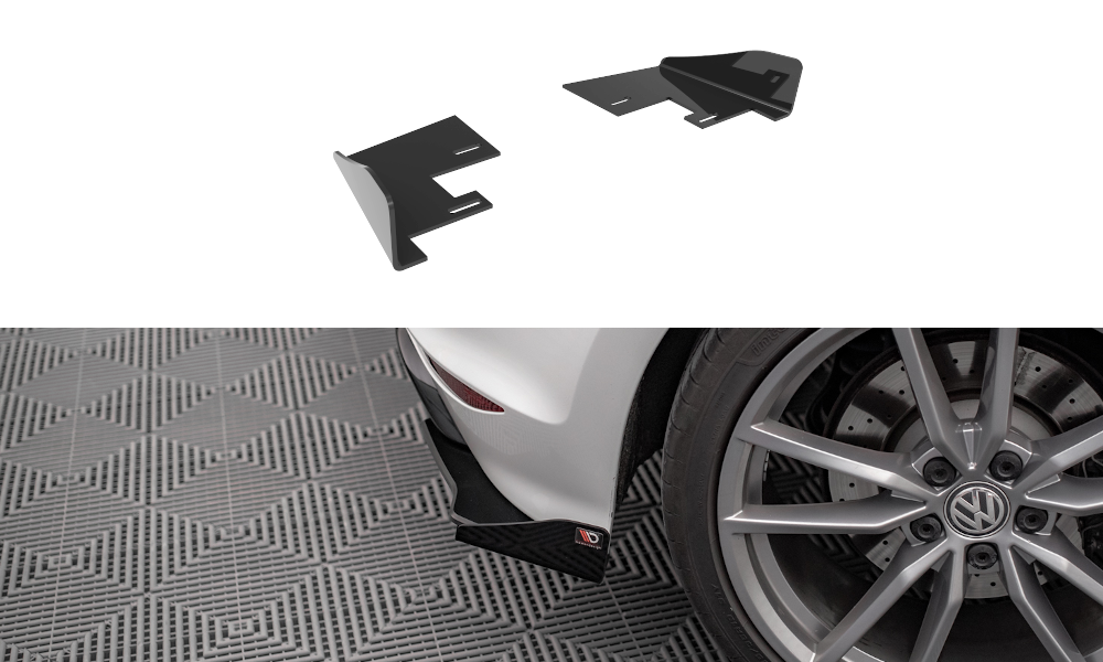 Hintere Seiten Flaps passend für VW Golf R Mk7 schwarz Hochglanz