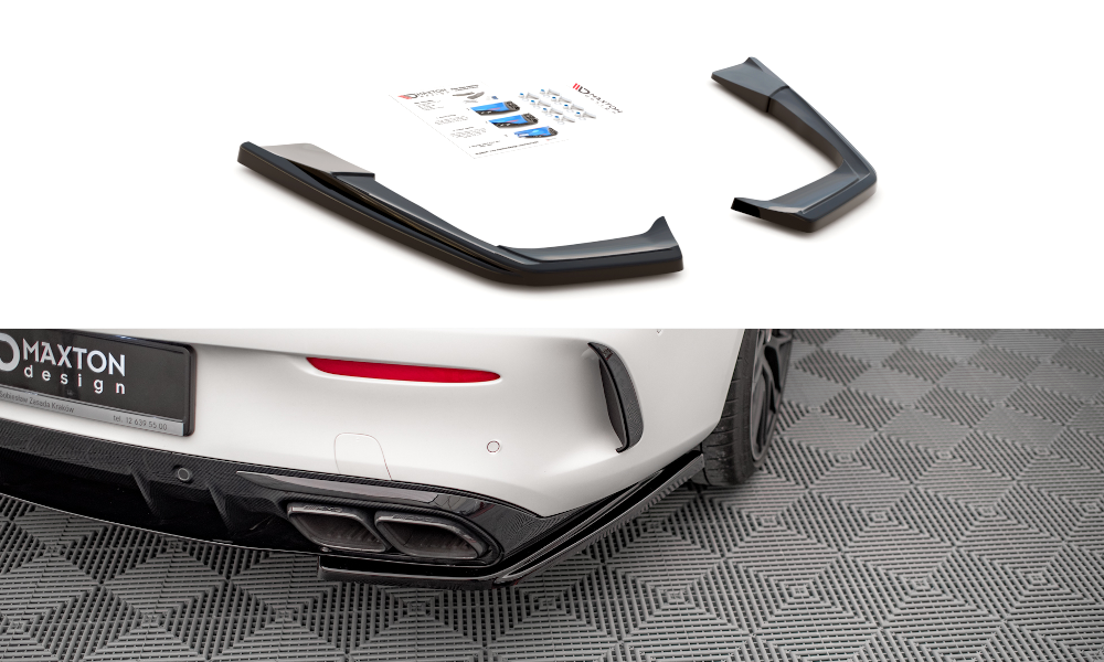 Street+ Heck Ansatz Flaps passend für Mercedes-AMG C 63 AMG Coupe AMG Aero Pack C205 FL schwarz Hochglanz