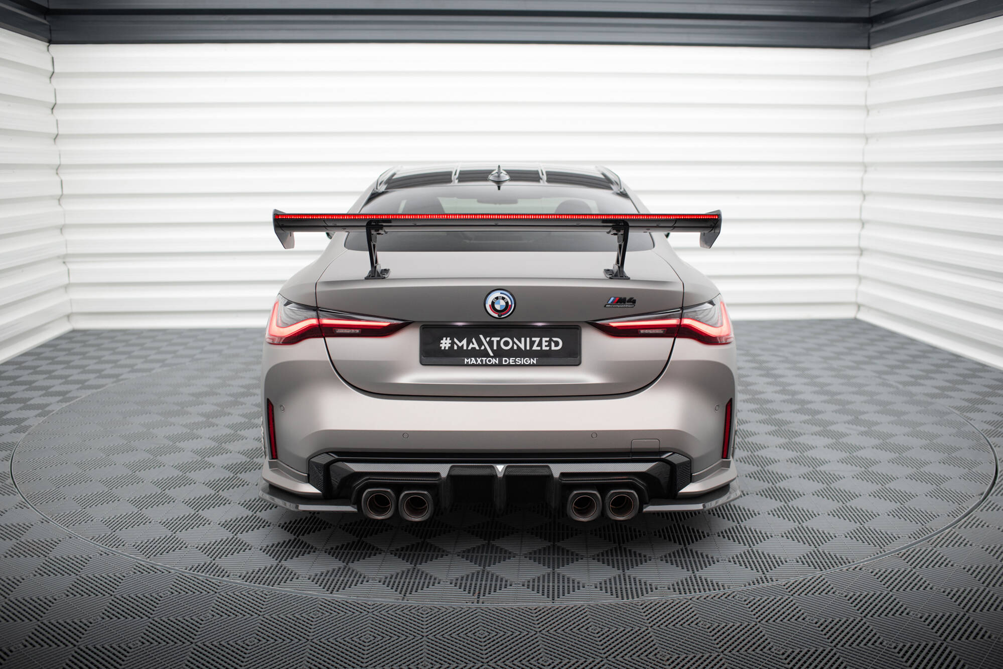 Carbon Heck Spoiler Heckflügel Standfuß Innen + LED passend für BMW M4 G82 / G82 FL / M440i / 4 M-Paket G22 / G22 FL