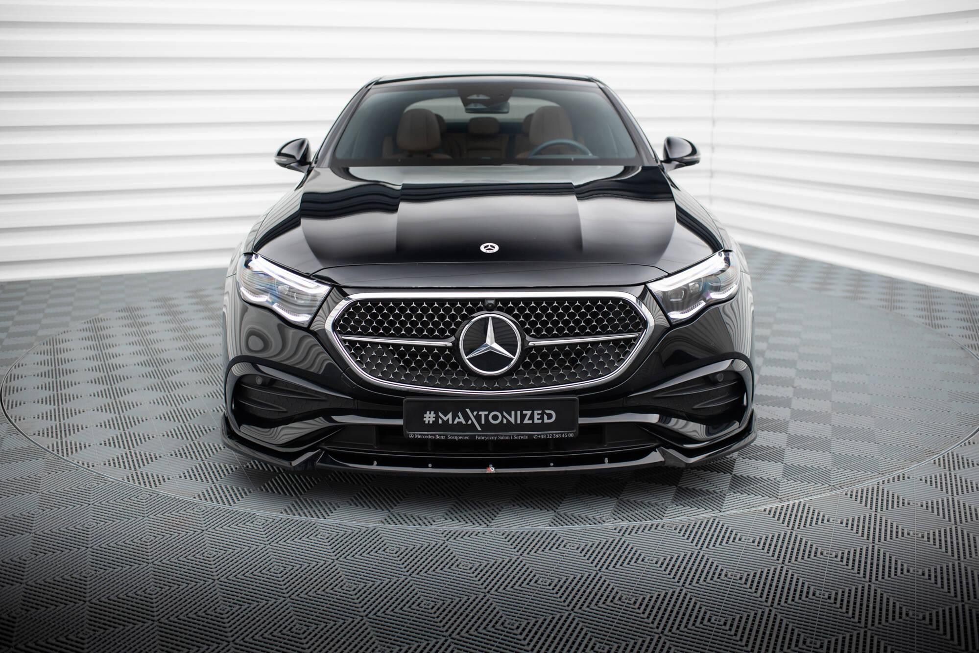 Street+ Spoilerlippe Front Ansatz V.2 passend für Mercedes E AMG-Line W214 schwarz Hochglanz