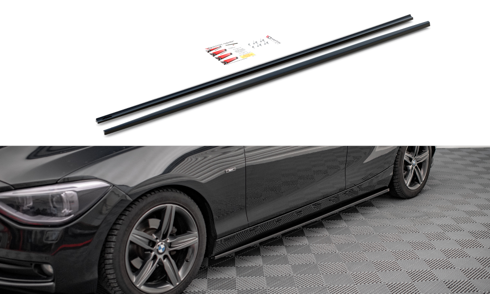 Street+ Seitenschweller Leisten passend für BMW 1er F20 schwarz Hochglanz