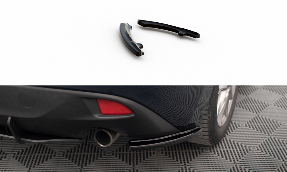 Street+ Heck Ansatz Flaps passend für Mazda 3 Mk3 schwarz Hochglanz
