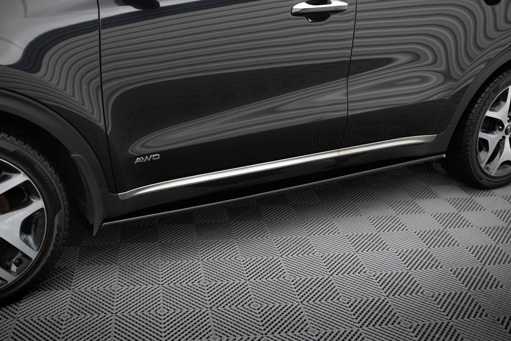 Street+ Seitenschweller Leisten passend für Kia Sportage GT-Line Mk4 schwarz Hochglanz