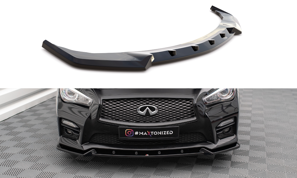 Frontlippe V.2 passend für Infiniti Q50 S Mk1 schwarz Hochglanz