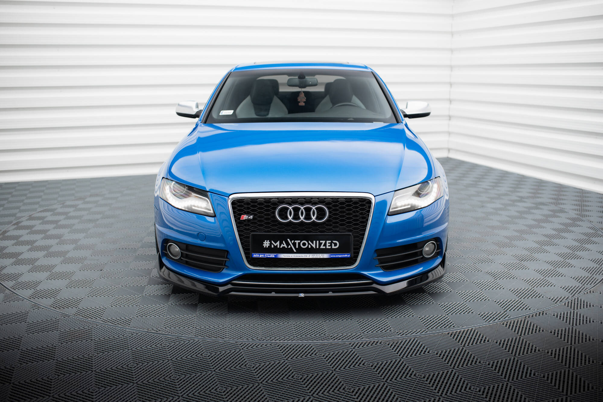Street+ Spoilerlippe Front Ansatz V.3 passend für Audi S4 / A4 S-Line B8 schwarz Hochglanz