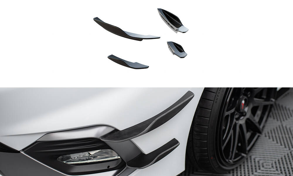 Stoßstangen Flaps Wings vorne Canards V.2 passend für Ford Fiesta Mk8 ST / ST-Line