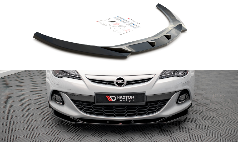 Street+ Spoilerlippe Front Ansatz V.1 passend für Opel Astra GTC OPC-Line J schwarz Hochglanz