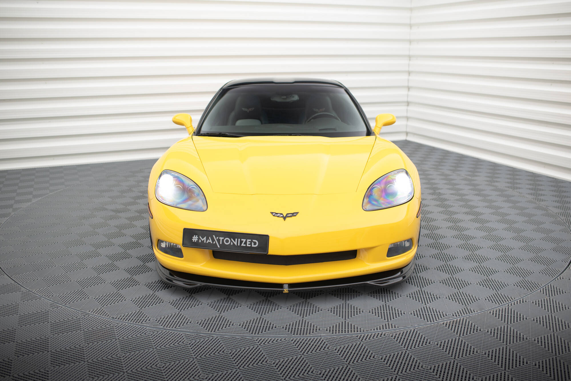 Street+ Spoilerlippe Front Ansatz passend für Chevrolet Corvette C6 schwarz Hochglanz