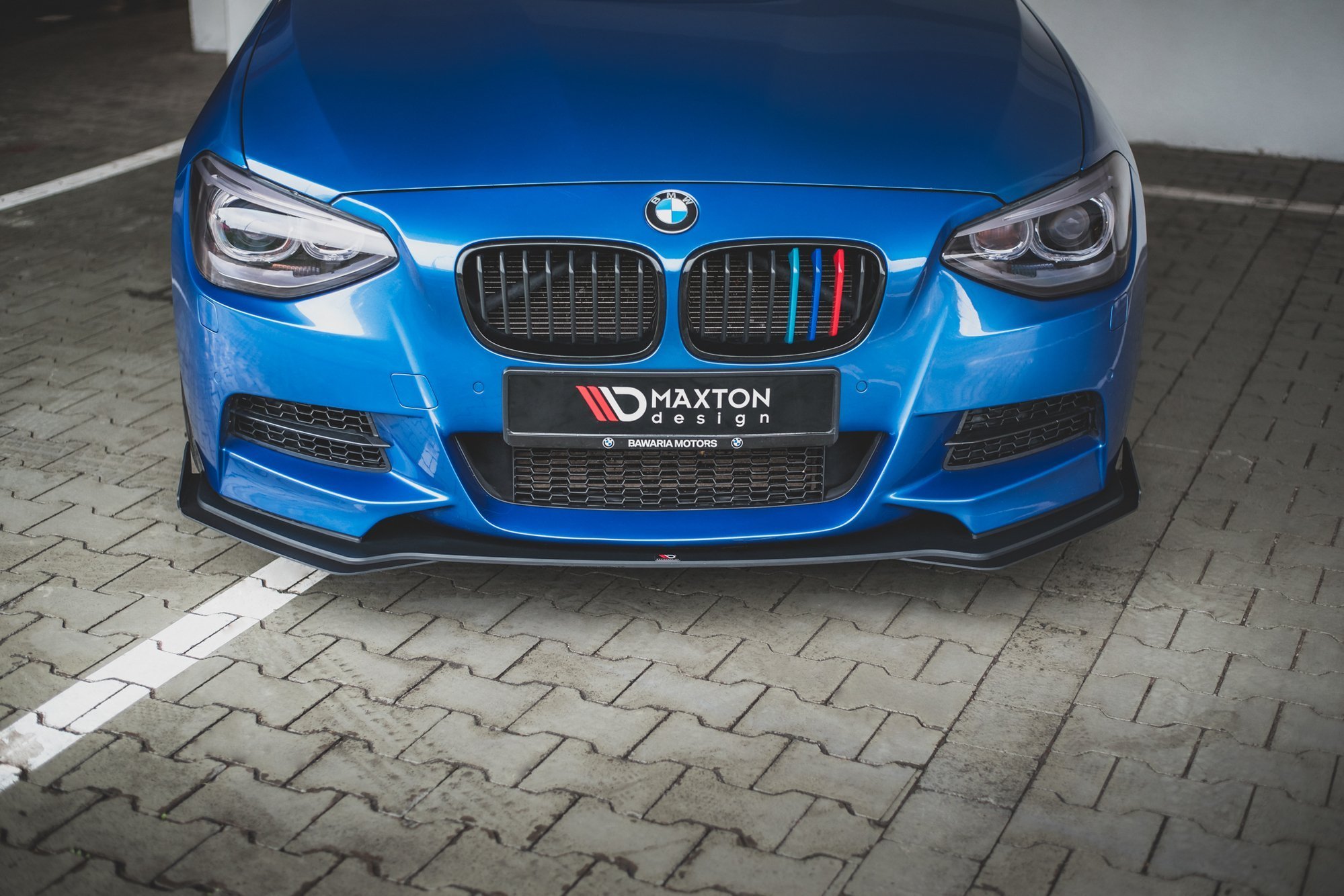 Street Pro Spoilerlippe Front Ansatz + Flaps passend für BMW M135i F20 schwarz Hochglanz