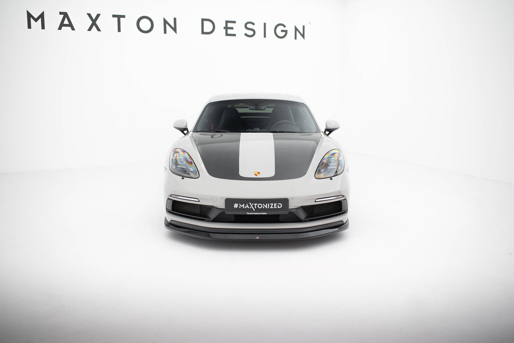 Street+ Spoilerlippe Front Ansatz V.1 passend für Porsche 718 Cayman GTS 982c schwarz Hochglanz