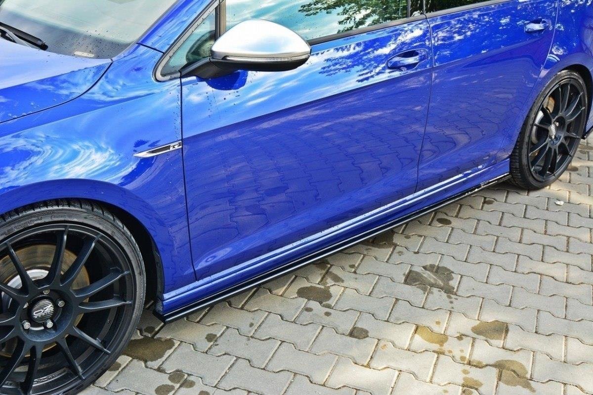 Street+ Seitenschweller Leisten V.1 passend für VW Golf R / R-Line Mk7 schwarz Hochglanz