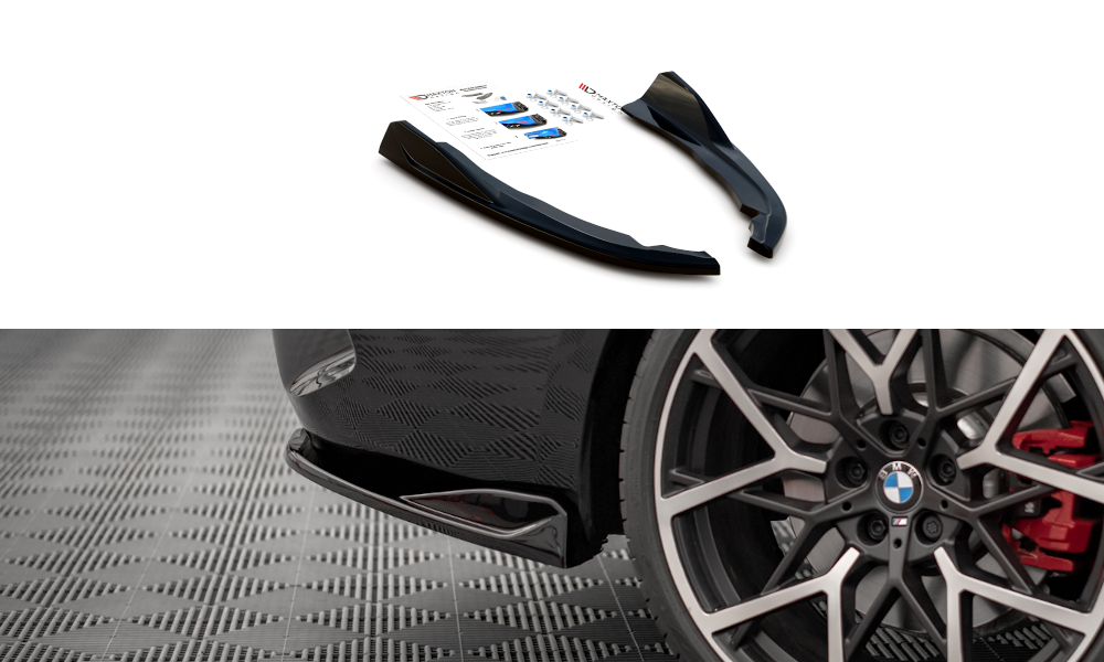 Street+ Heck Ansatz Flaps V.2 passend für BMW 4er M-Paket G22 / G23 / G22 FL / G23 FL schwarz Hochglanz