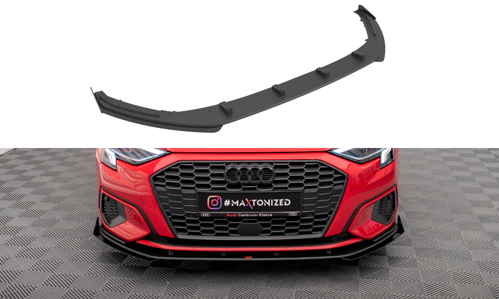 Street Pro Spoilerlippe Front Ansatz + Flaps passend für Audi A3 8Y schwarz
