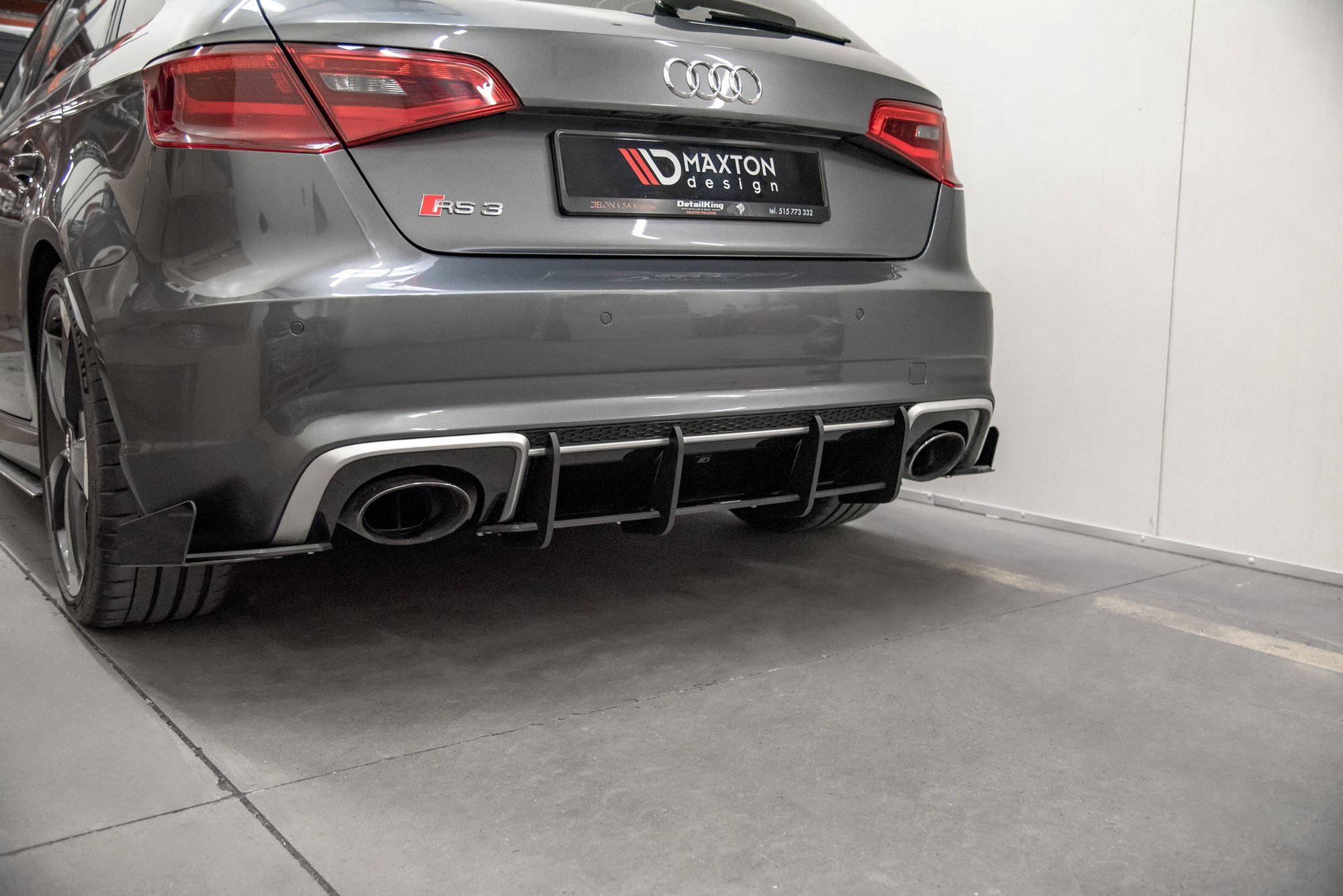 Street Pro Heckschürze Heck Ansatz Diffusor V.1 passend für Audi RS3 8V Sportback rot