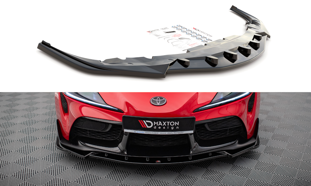 Street+ Spoilerlippe Front Ansatz V.4 passend für Toyota Supra Mk5 schwarz Hochglanz