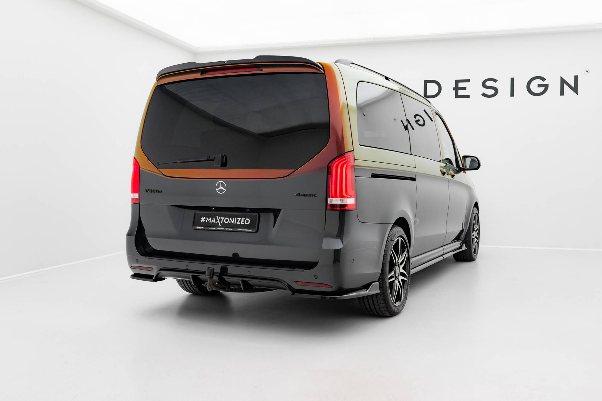 Street+ Heck Ansatz Diffusor passend für Mercedes V-Klasse AMG-Line W447 FL schwarz Hochglanz