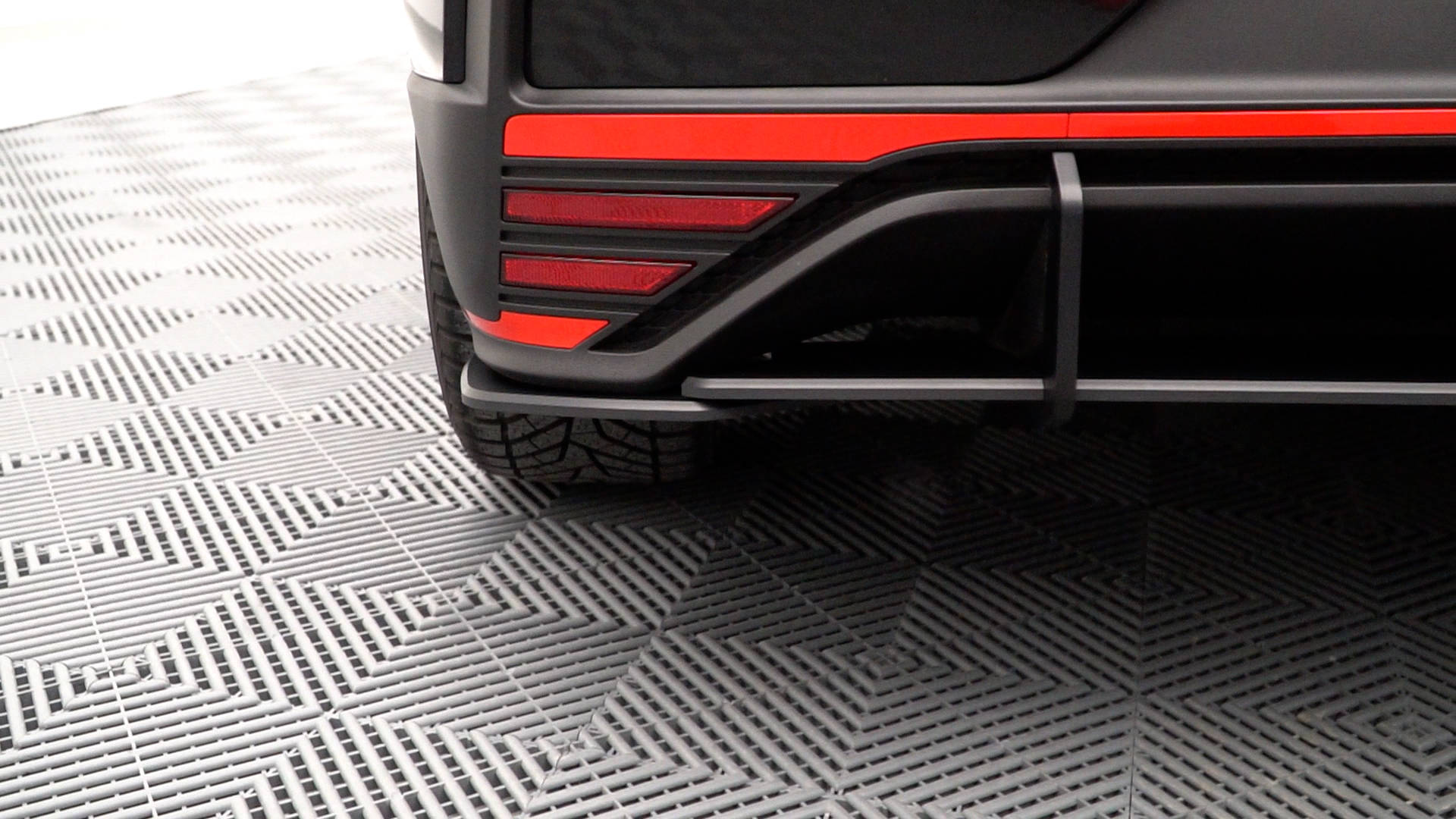 Street Pro Heck Ansatz Diffusor + Flaps passend für Hyundai I20 N Mk3 rot