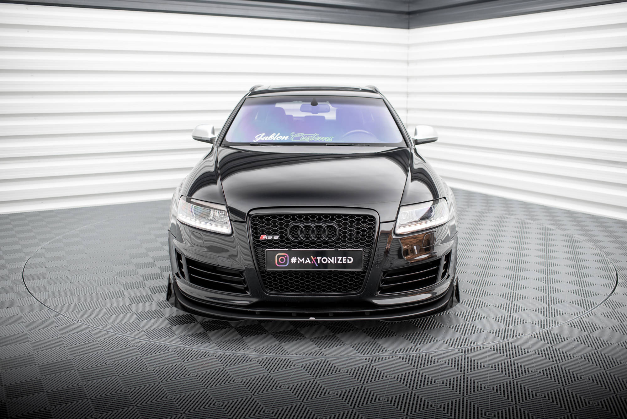 Street Pro Spoilerlippe Front Ansatz passend für Audi RS6 Avant C6 rot+ Hochglanz Flaps